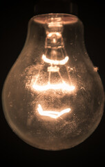 Wall Mural - a filament bulb lighting at night