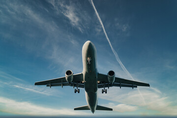 Sticker - Low angle of a landing airplane