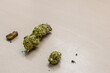 Mix of hashish and marijuana joint together. Drug use. Substance abuse. selective focus