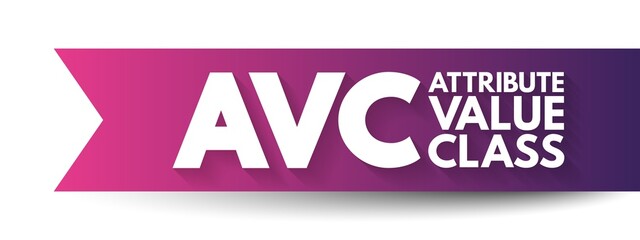 Poster - AVC - Attribute Value Class acronym, technology concept background