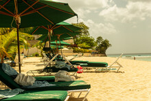 Chairs And Umbrella On The Coast Of Holetown, Barbados