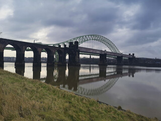 Sticker - Beautiful view of Runcorn Railway Bridge in the United Kingdom