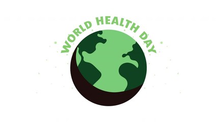 Wall Mural - world health day lettering and earth planet