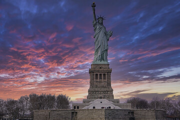 Sticker - Statue of Liberty, New York, Dramatic sky