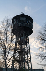 Poster - Low angle shot of an old water tower in Nikiszowiec, Katowice, Poland