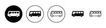 Bus Icons Set. Bus Sign And Symbol