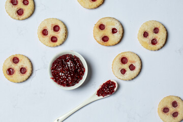 Wall Mural - Top view of delicious cookies