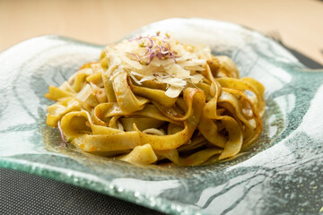 Wall Mural - Nutritious Italian pasta dish in a Spanish bar