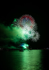 Sticker - Mesmerizing view of colorful British firework championships at Plymouth, Devon against the sky