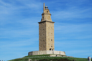 Sticker - Famous tower of Tower of Hercules in Spain against a blur sky