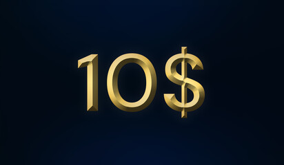 Sticker - Illustration of number 10 and a dollar sign