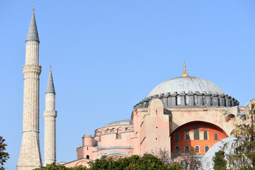 Wall Mural - Beautiful shot of Hagia Sophia on a sunny day, Istanbul, Turkey