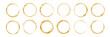 © polgin - Set of gold brush handdrawn circle. Design elements for banner, decorations etc. Vector illustration