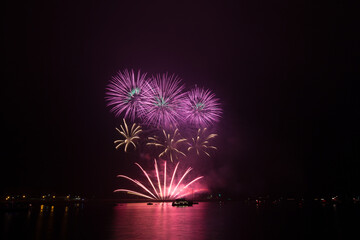 Sticker - Stunning fireworks display during a fireworks championship in Plymouth, England