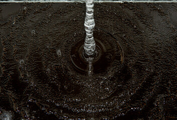 Poster - Grayscale of flowing water splash