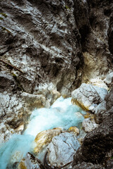 Canvas Print - Beautiful view of a waterfall in the mount Kreuzeck