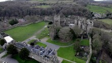 Ludlow Castle  Shropshire  England Drone Aerial Footage