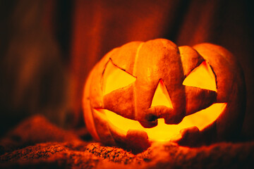 Poster - Closeup shot of Halloween pumpkin