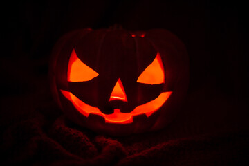 Sticker - Closeup shot of Halloween pumpkin