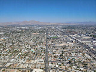 Wall Mural - Aerial view of a residential district streets, homes and buildings