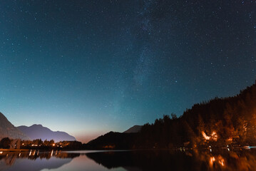 Wall Mural - Stunning view of milky way over the mountains