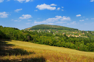 Wall Mural - Hill and the field on sunny day