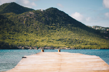 Poster - View of the pier and the hills in the background