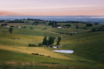 Poster - Beautiful view of a landscape under the blue sky at sunset in Melbourne