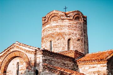 Sticker - Church of John the Baptist in Nessebar, Bulgaria against blue sky