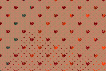 Poster - Closeup shot of wallpaper with hearts