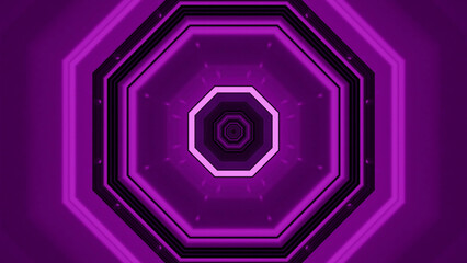 Aufkleber - 3D rendering of futuristic kaleidoscopic patterns background in vibrant purple and black colors