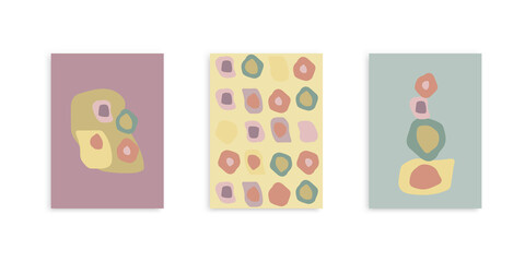 Poster - Trendy three abstract pattern. Modern texture design. Watercolor texture template. Vector illustration. stock image.