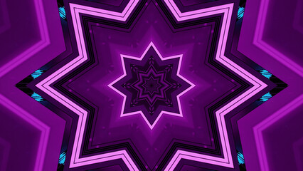 Aufkleber - 3D rendering of futuristic kaleidoscopic patterns background in vibrant purple and black colors