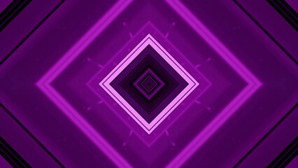 Sticker - 3D rendering of futuristic kaleidoscopic patterns background in vibrant purple and black colors