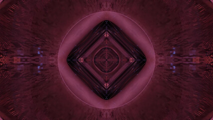 Wall Mural - 3D rendering of futuristic kaleidoscopic patterns background in maroon colors