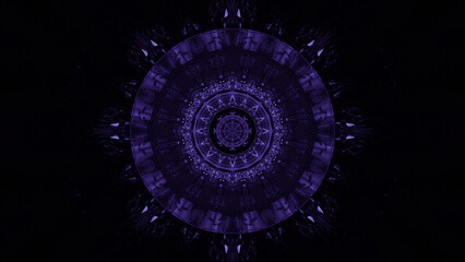 Aufkleber - 3D rendering of futuristic kaleidoscopic patterns background in vibrant blue and black colors