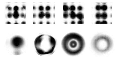 Poster - Dot shapes in retro style. Dot background. Minimal line illustration background. Vector illustration. stock image.