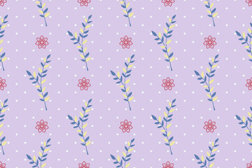 Canvas Print - Vector design of a seamless floral pattern on a pink background