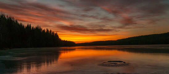 Wall Mural - Beautiful shot of a sea at sunset