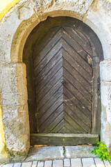 Sticker - Vertical shot of a wooden door