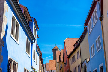 Wall Mural - Typical medieval architecture of Rothenburg ob der Tauber town in northern Bavaria, Germany