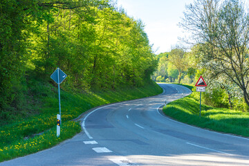 Poster - Beautiful view of a road in a field