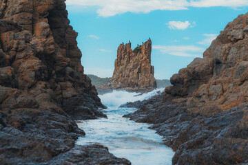 Poster - Natural view of the Cathedral rocks in the coast of Australia