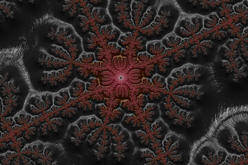 Poster - Abstract fractal art texture in dark tones