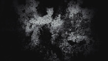 Closeup Of A Dark Grunge Background With White Stained Patterns With Copyspace