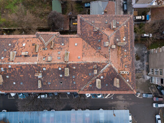 Wall Mural - Top view shot of Sofia,Bulgaria during the day