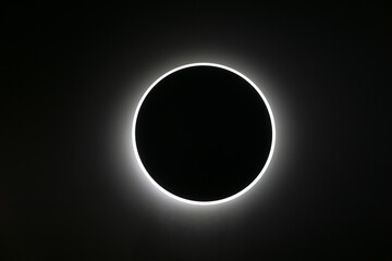 Wall Mural - Round lamp covered in the darkness making impression of total eclipse