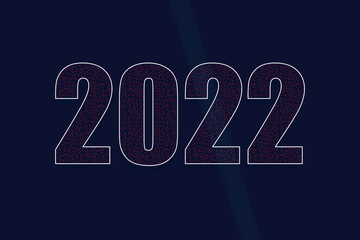 Sticker - Illustration of 2022 on dark blue background