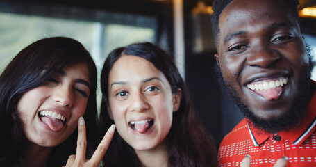 Poster - South Asian friends smiling and posing together