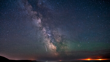 Wall Mural - Galactic center of the milky way with many colors on a starry sky in deep space